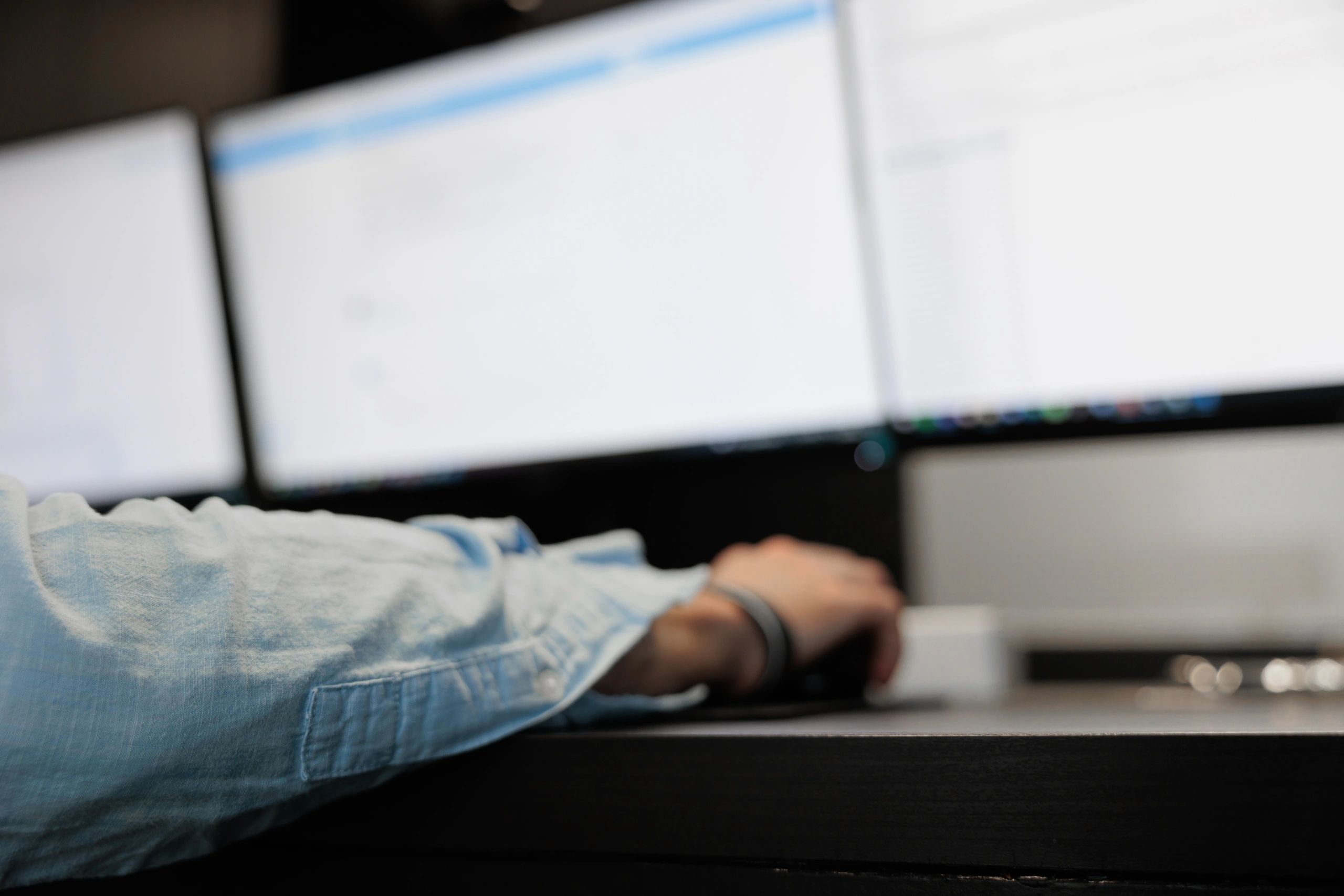 Man working at the computer in the office